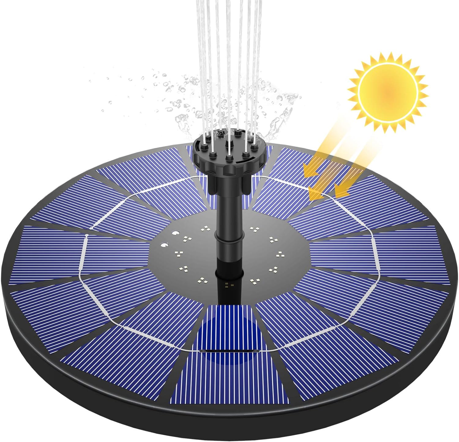 AISITIN Fuente Solar Bomba, 3.5W Fuente de Jardín Solar Panel Solar Flotante de Batería Incorpo...